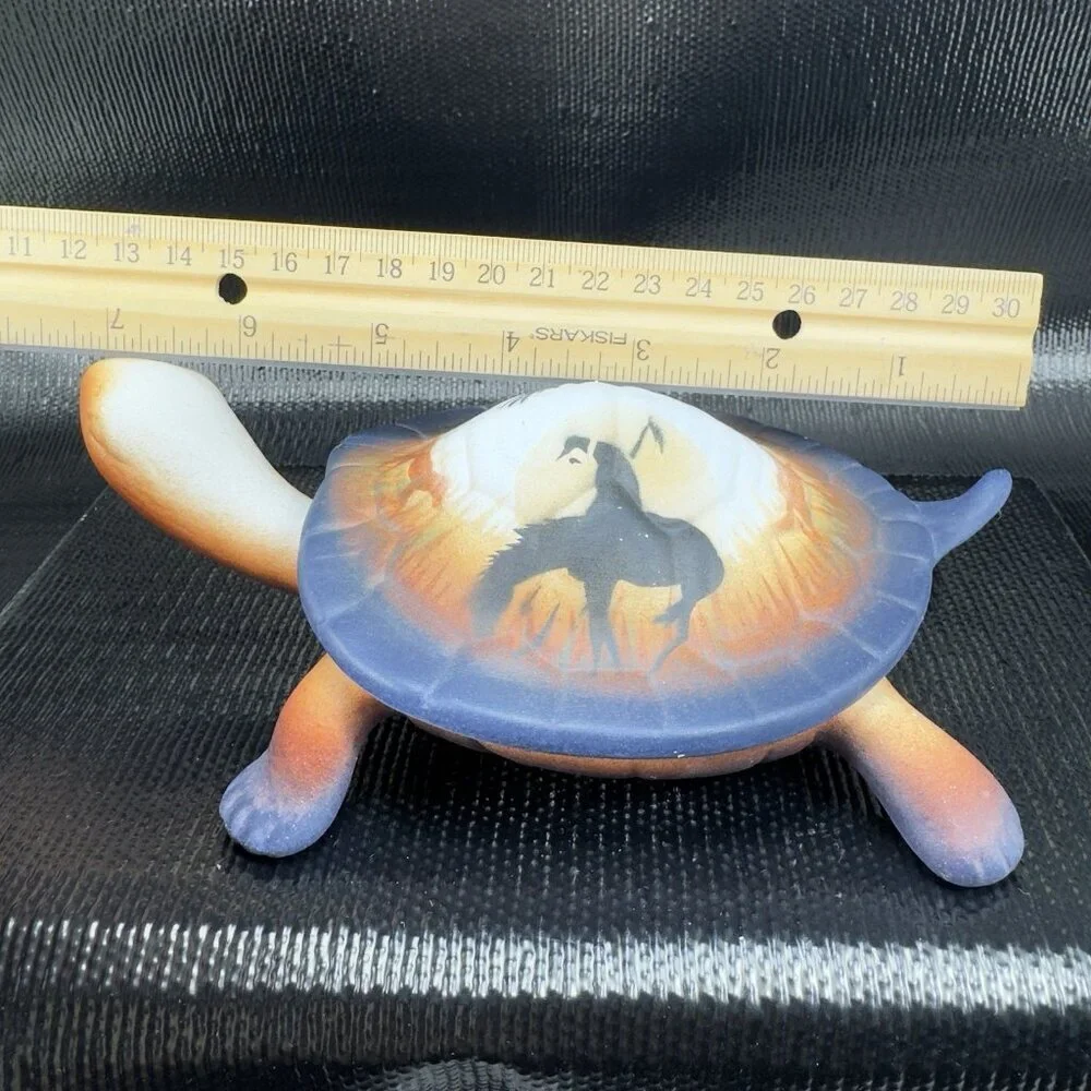 Southwestern Navajo‎ Turtle Jewelry Box Container W Lid Hand Made Artist Signed